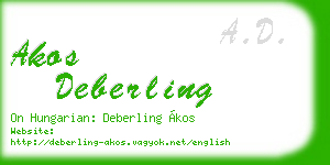 akos deberling business card